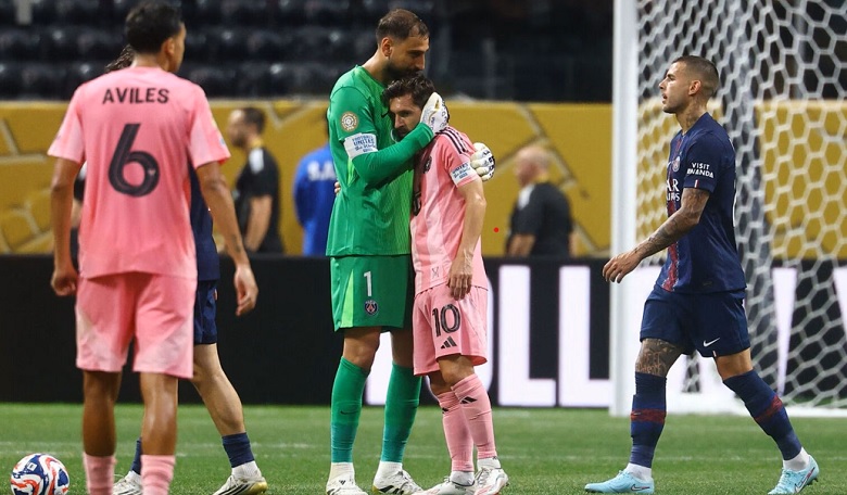Lionel Messi thất vọng khi Inter Miami nhận thất bại 0-4 trước PSG tại Club World Cup 2025