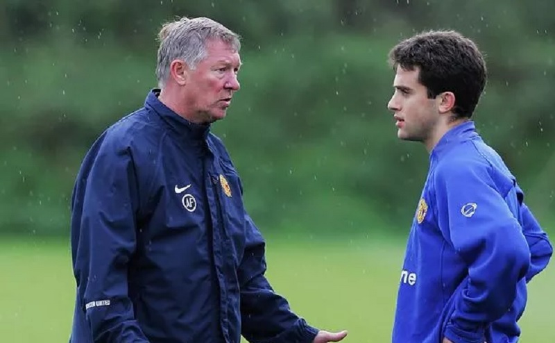 Sir Alex Ferguson và Giuseppe Rossi trong màu áo Manchester United