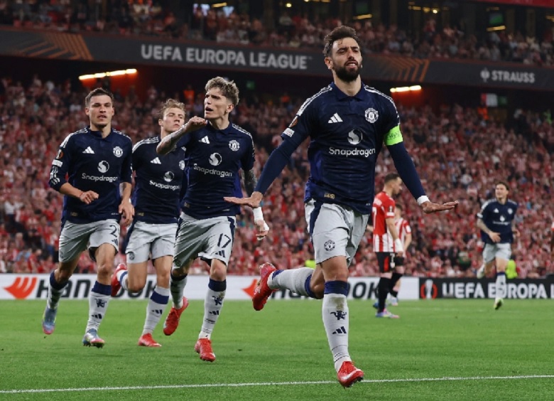 HLV Ruben Amorim của Manchester United sau chiến thắng 3-0 trước Athletic Bilbao tại bán kết Europa League