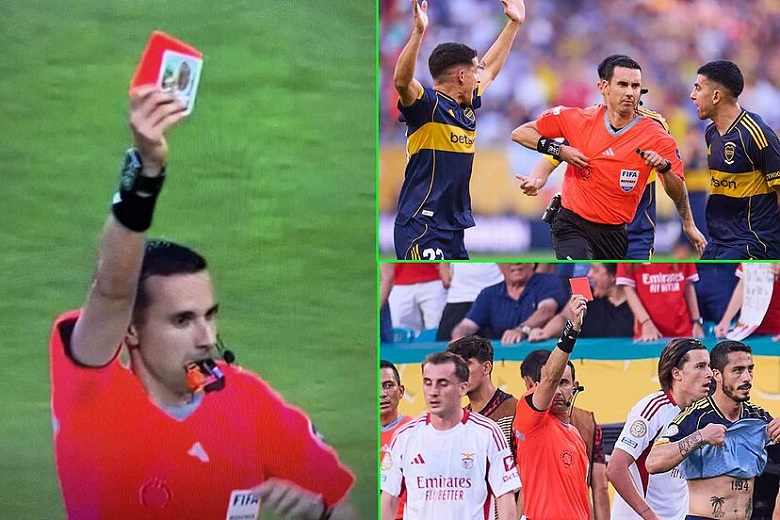 Trọng tài Cesar Arturo Ramos rút nhầm ảnh Đức Mẹ Guadalupe trong trận Boca Juniors vs Benfica
